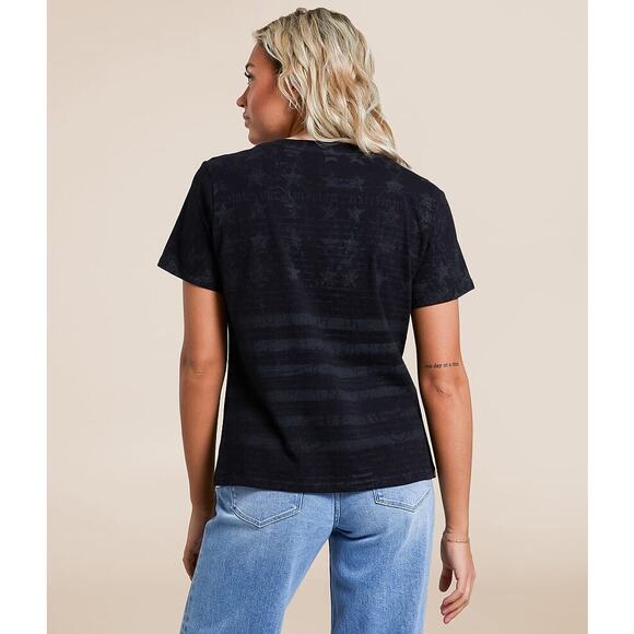 Affliction NWOT American Customs Chromium Heart T-Shirt Sz S Lace Up Bling - Picture 2 of 8